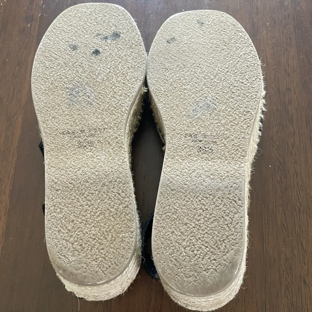 Rag & Bone Calla Espadrille Wedge Sandal Women 38.5 US 8.5‎ $395 Black Suede